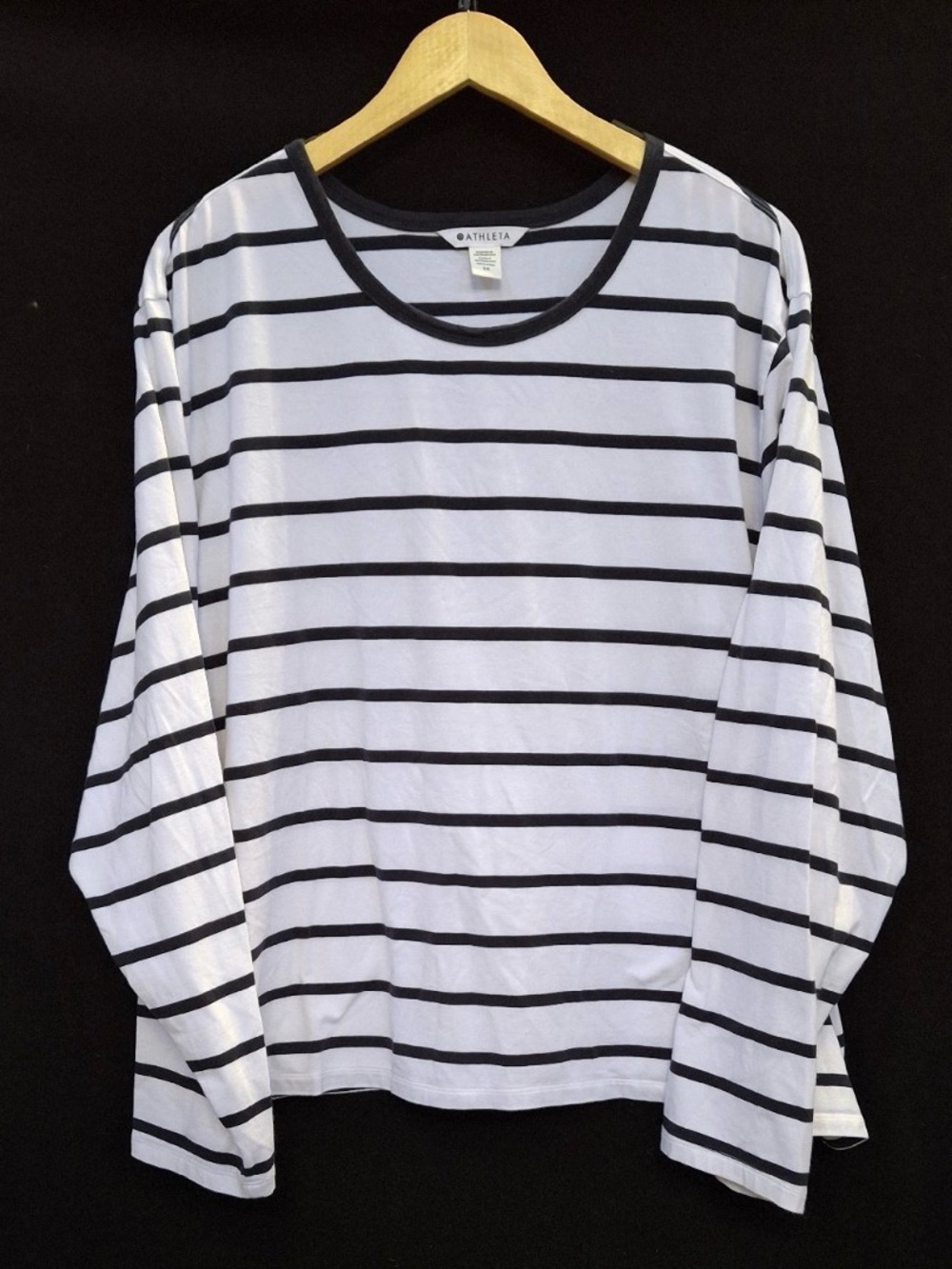 Athleta Striped Long Sleeve Shirt | 3XL | Black & White